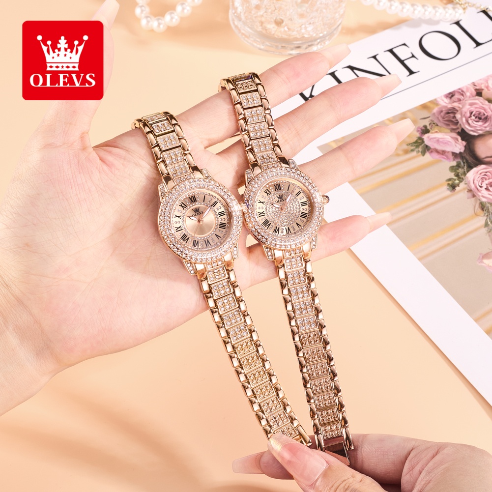 Luxury Watch Women - OLEVS Luxe mode dameshorloges Diamanten wijzerplaat