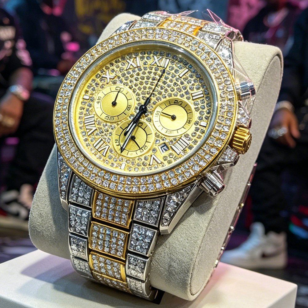 Luxury Watch And Jewelry Brand - Geen logo zilver gouden volledig diamanten