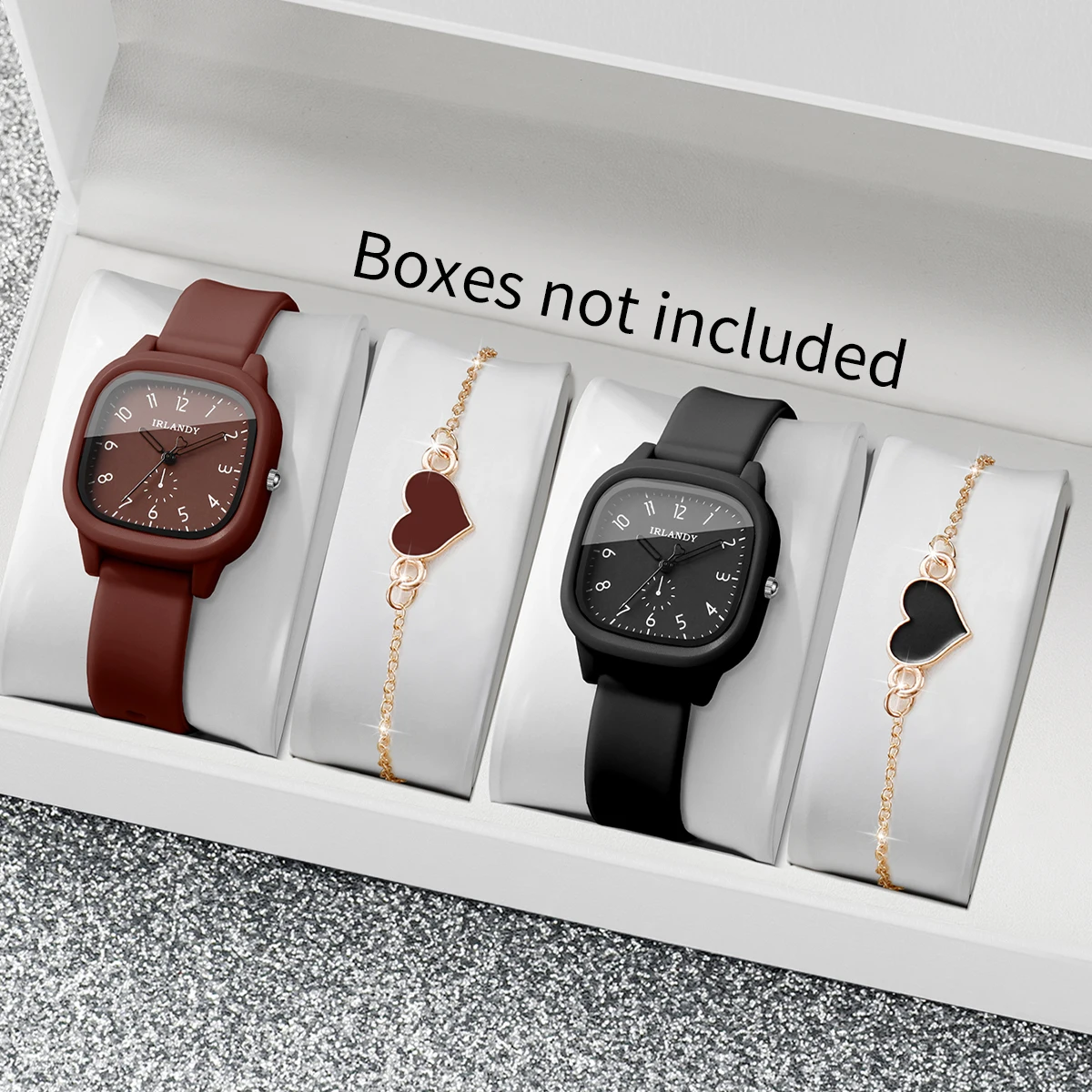 Open Heart Watch - 4PCS Fashion Vierkante Dames Quartz Horloges