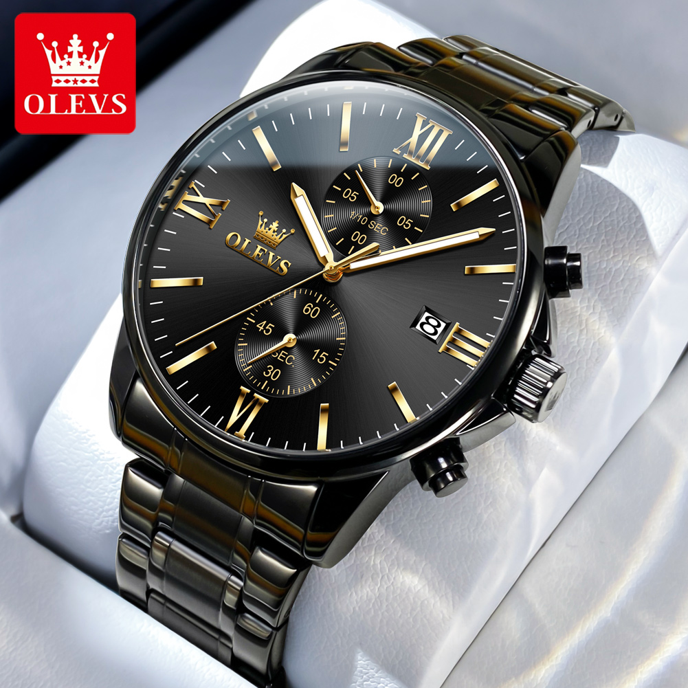 Zen Luxury Watch - OLEVS 2886 Klassiek Zwart Quartz Horloge