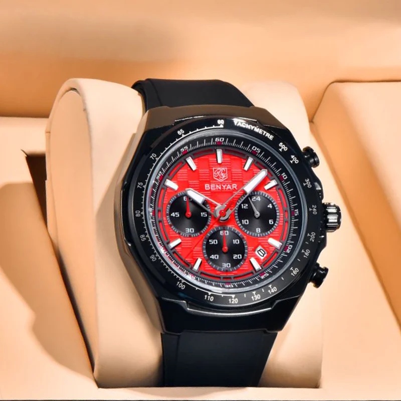 Luxury Watch Box - BENYAR Luxe Herenhorloge Datum Chronograaf Luxe