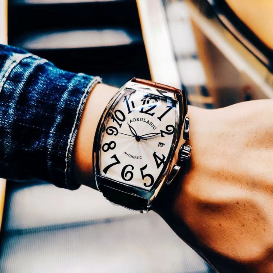 Luxury Watch Values - Nieuw luxe mechanisch herenhorloge met tonvormige