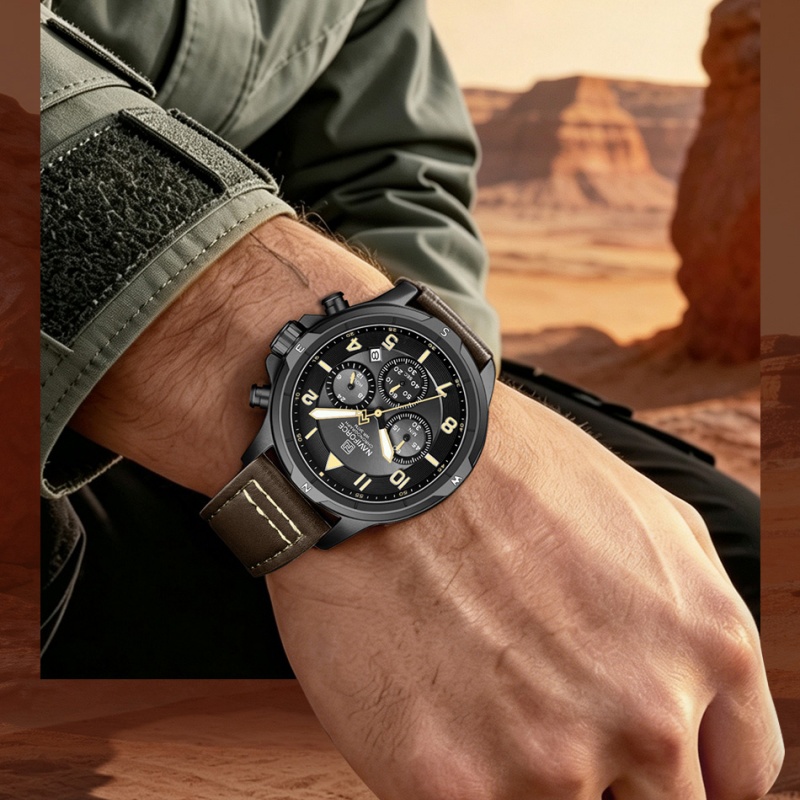 NAVIFORCE Heren Stijlvol Chron - Open Heart Watch recensie en prijs