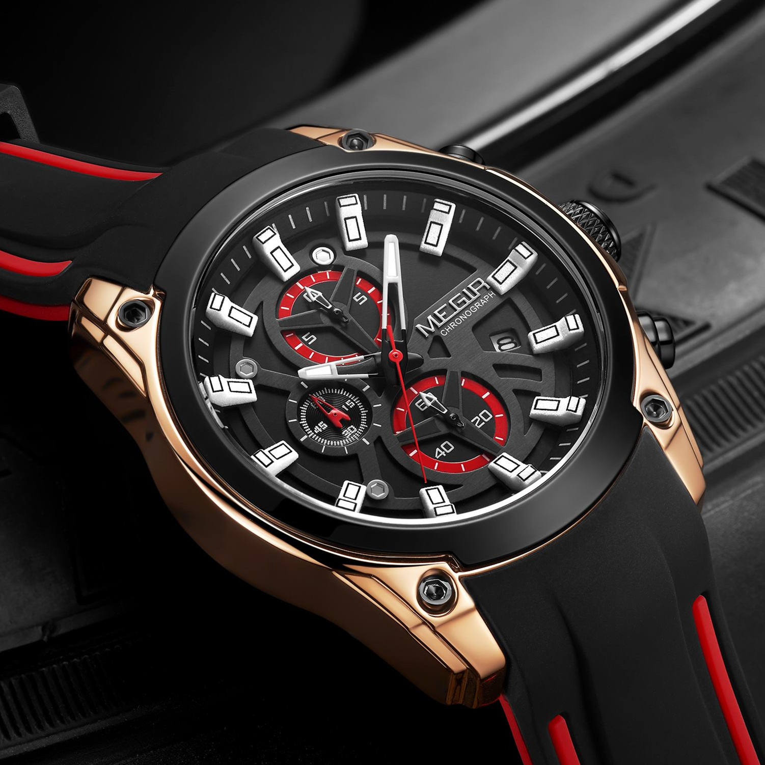 MEGIR chronograaf luxe sportho - Open Heart Watch recensie en prijs