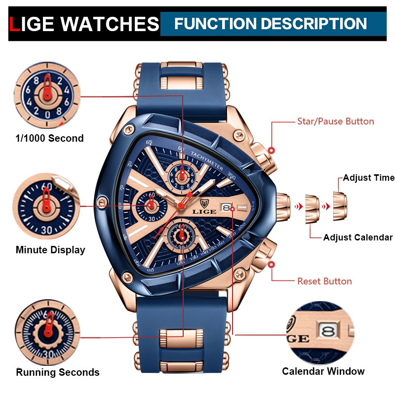 Lige Horloge Mannen Luxe Merk  - Watch Triangle Luxury recensie en prijs