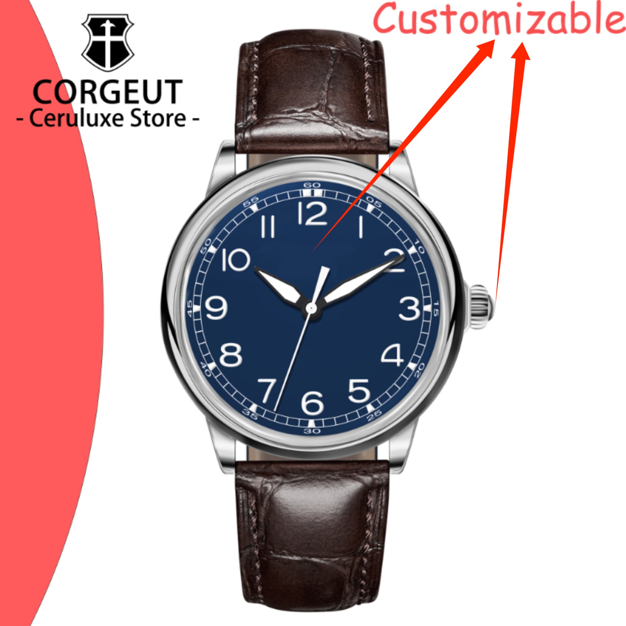 Op maat gemaakte logo 41mm MIY - Luxury Watch Leather recensie en prijs