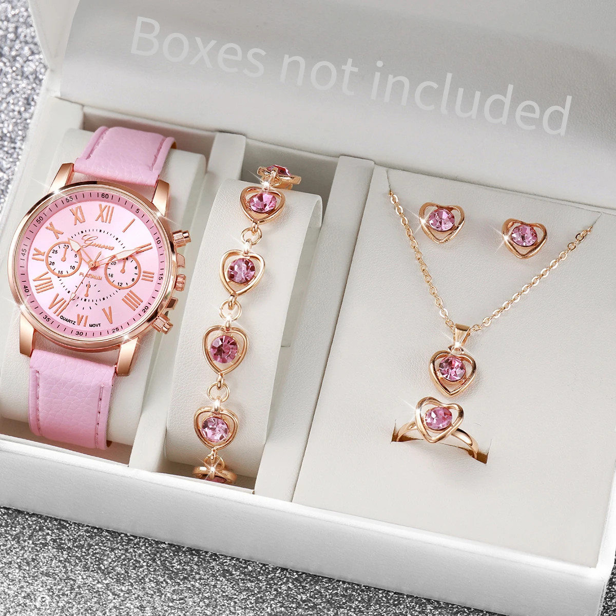 AAA5Pcs Roze Hart Kristal Horl - Open Heart Watch recensie en prijs