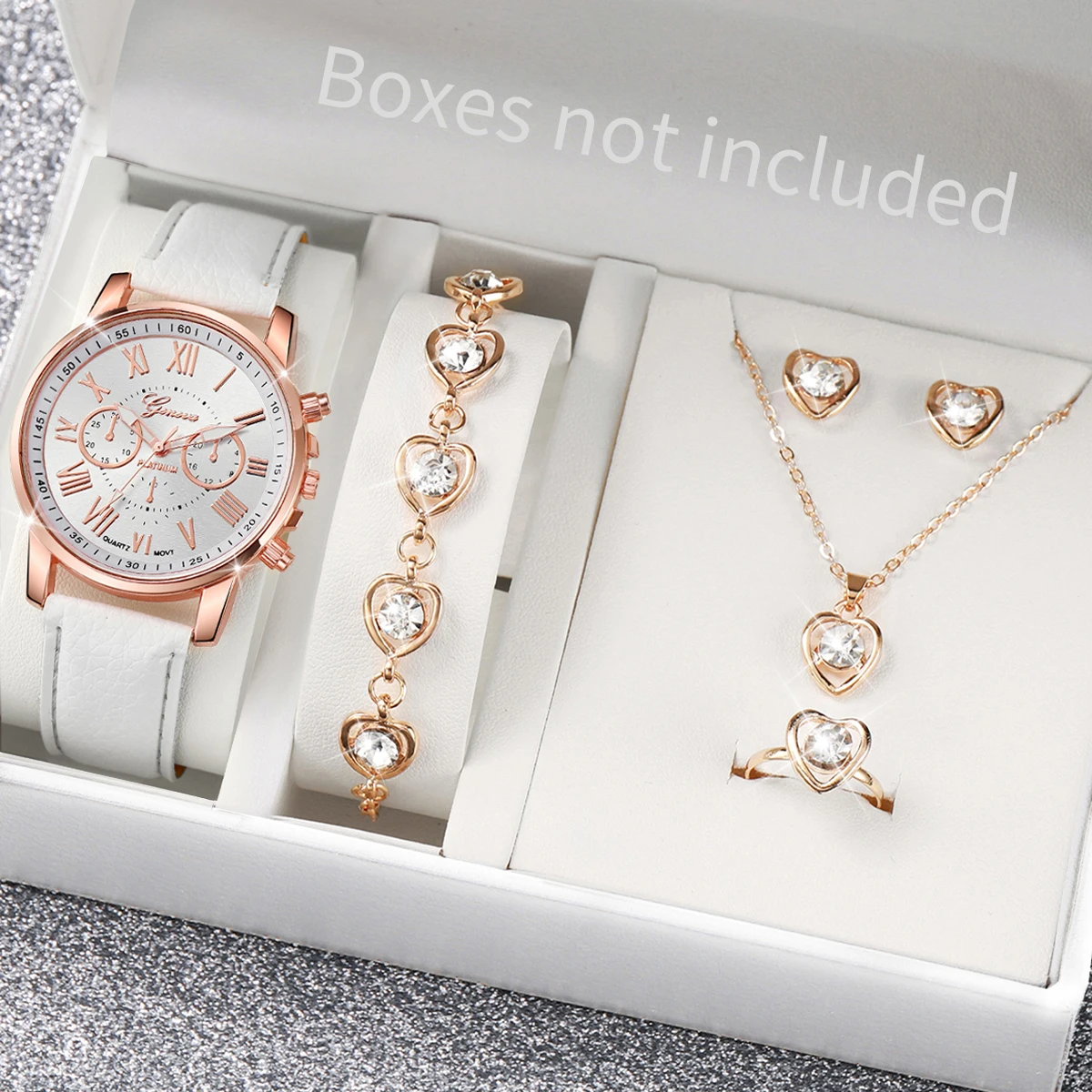 AAA5Pcs Roze Hart Kristal Horl - Open Heart Watch recensie en prijs
