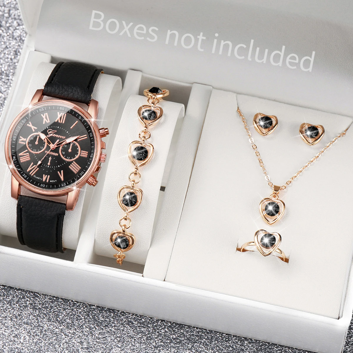 AAA5Pcs Roze Hart Kristal Horl - Open Heart Watch recensie en prijs